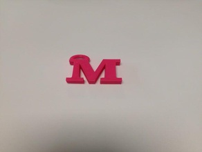 m keyring keychain keyrings 3d print model - Mito3D