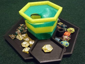 open spiral dice tower tray collection toy & game accessories dnd gaming rpg starfinder tabletop 3d print model - Mito3D