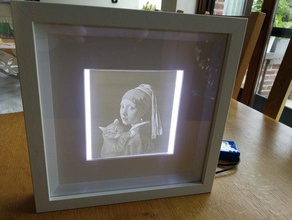 lithophane ikea ribba frame led lighting art decorative lamp gift holder strip pictures 3d print model - Mito3D