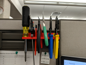 cubicle rail tool holder organization desk organizer 3d print model - Mito3D