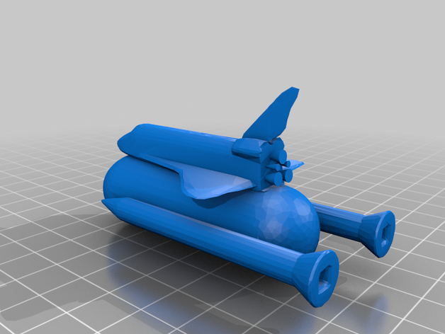low poly space shuttle lift off vehicles 3D print model - Mito3D