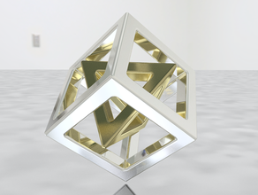 platonico di puzzle i la gabbia cubo tetraedro 3d print model - Mito3D