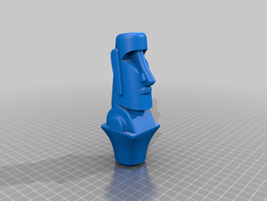 l'île de pâques moai topper 7 la canne marche bâtons randonnée à sucre pôle personnel bâton 3d print model - Mito3D