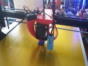 flsun i3 c plus cariage 3d printer parts jhead mount partcooling z probe 3d print model - Mito3D