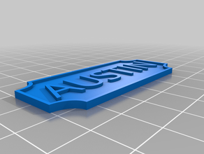 austin nameplate decor customized 3d print model - Mito3D