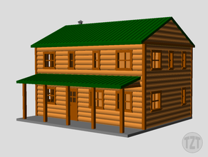 log cabin house structure home n ho o scale model railroad layout buildings & structures building diorama 3d print model - Mito3D