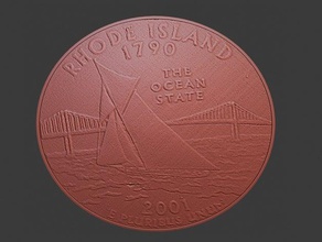 rhode island state quarter coins & badges coin 3d print model - Mito3D