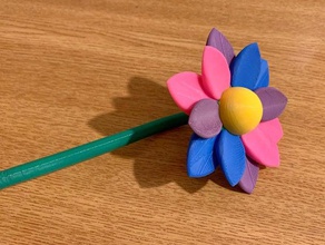 flor multicolor decoración mmu2s 3d print model - Mito3D