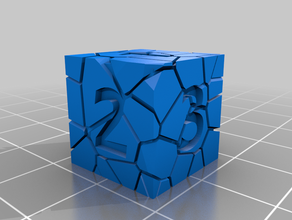 resized cracked dice - kraken 3d print model - Mito3D