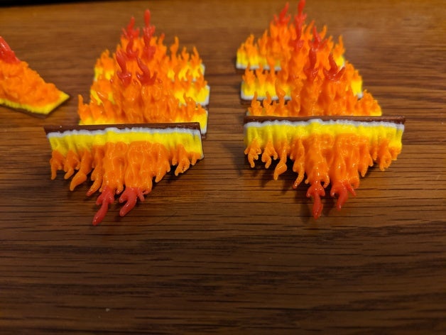 10x40 wall fire remix games dnd miniature gaming miniatures 28mm tabletop rpg terrain 3D print model - Mito3D