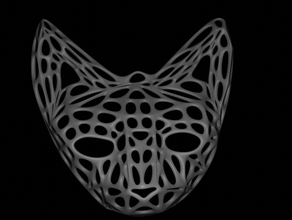 voronoi kedi kafası sanat dekorasyon 3d print model - Mito3D