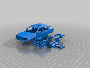 orlandoo chasseur jeep cherokee ramasser les corps chassi châssis vers 423 L'impression 3d 1 24 micro crawler msg pièces r c camion 3d print model - Mito3D