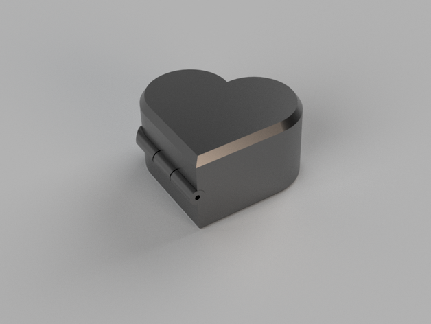 coeur en forme de boîte d'anneau la charnière mode 3D print model - Mito3D