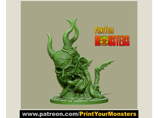 mutação demônio cabeça criaturas 3D print model - Mito3D