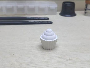 happy cupcake food & drink 3d printing birthday cake cute girlfriend girly 3d print model - Mito3D