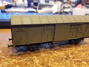 ho vagon Alman askeri, İkinci Dünya Savaşı'ndan kaplı araç model trenler tren 2 Savaşı 3d print model - Mito3D