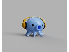 3dtakotuesday casque jouets & accessoires de jeux l'audio les écouteurs d'écoute le poulpe 3d print model - Mito3D