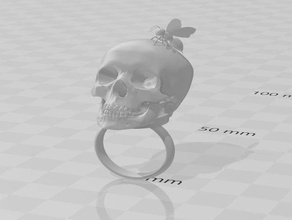 anello teschio bee anelli 3d print model - Mito3D