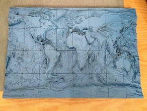 topographiques de la carte du monde décor 3d print model - Mito3D