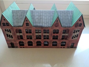 h0 scale 1 87 storage building model speicherstadt hamburg buildings & structures trains replica 3d print model - Mito3D