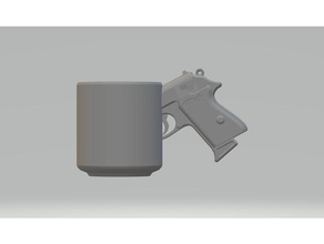 mug walter ppk art coffee pistols 3d print model - Mito3D