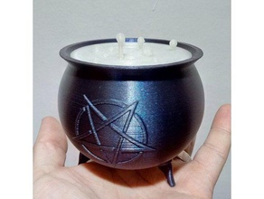 cauldron - pentagram decor adafruit circuit playground decoration halloween pot tube 3d print model - Mito3D