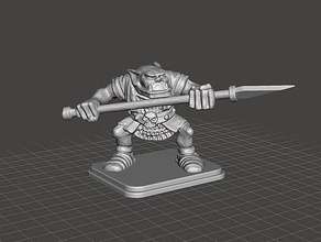 heroquest - orc spearman toys & games 28mm dungeons dragons miniature tabletop warhammer 3d print model - Mito3D