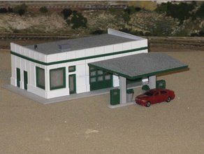 ho scale service station buildings & structures 3d print model - Mito3D