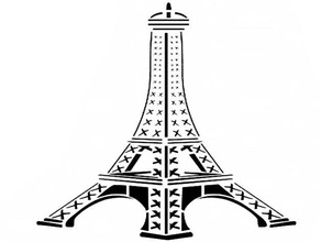 torre eiffel plantilla Arte en 2d creado freecad eiffeltower la francia parís paz de 3d print model - Mito3D