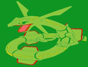 rayquaza Schablone 2d-Kunst dragon Fliegen hoen pokemon auf der 3d print model - Mito3D
