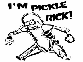 pickle rick pochoir 2 2d art le monstre cornichon picklerick les achards de morty sanchez 3d print model - Mito3D