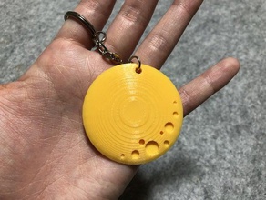 full moon key chain tinkercad household eunny keychain 3d print model - Mito3D