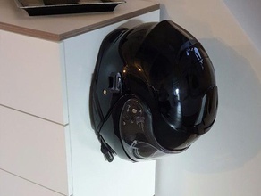 motorcycle helmet holder without screws organization bracket motor mount tesa wall 3d print model - Mito3D