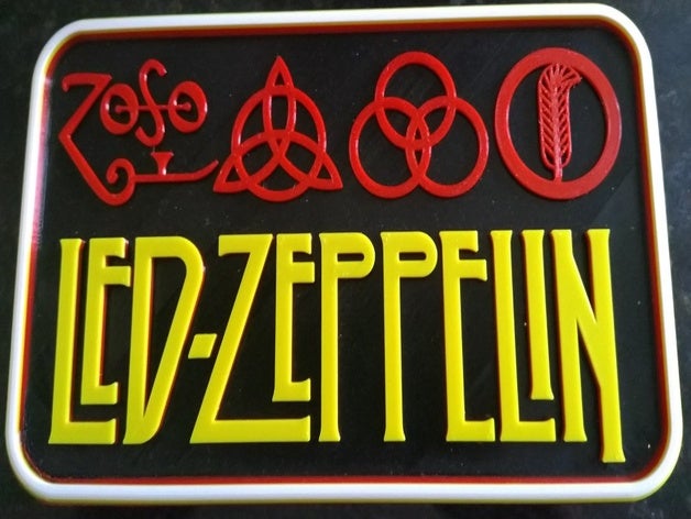 led zeppelin signe les signes et logos 3D print model - Mito3D