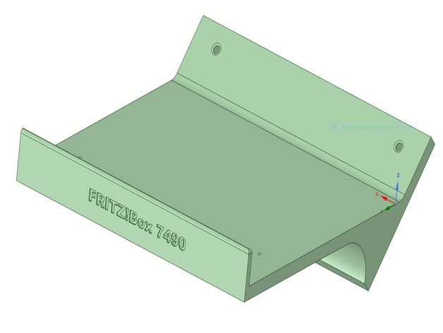 wandkonsole f r fritz box 7490 ohne mit beschriftung ofis avm 3D print model - Mito3D