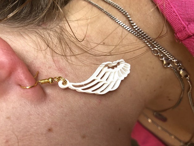 angel wing earrings fashion earring idealab pendant pendants 3D print model - Mito3D