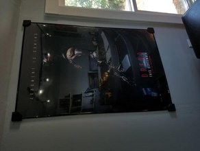 moldura de cartaz canto colchetes do agregado familiar filme quadro imagem 3d print model - Mito3D