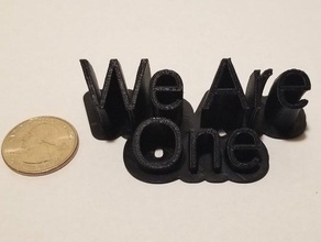 sweeping text - we one signs & logos sweep 3d print model - Mito3D