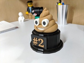 pilha pool 2 troféu da base de dados suporte emoji poo stand 3d print model - Mito3D