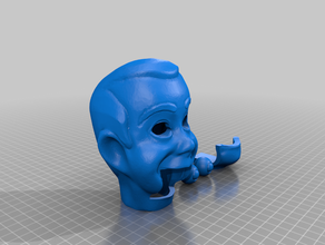 le ventriloque tête artificielle la chair de poule fixe art 3d print model - Mito3D