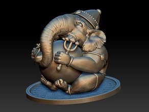ganesha - estatuilla figura 2019 las esculturas Impresora 3d el bronce la deidad dios ídolo de india interior 3d print model - Mito3D