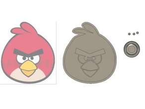 angry bird cookie cutter timbro angrybirds birds 3d print model - Mito3D