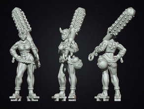 ogre troll oni girl woman ogress creatures 3dmodel 3d printing brute character club dnd dungeons dragons fantasy female miniature model ogrillon pathfinder rpg sculpture strategy game strong tabletop warrior world warcraft wow 3d print model - Mito3D