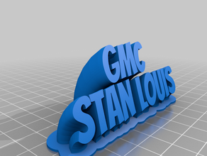 gmc name tag office customized 3d print model - Mito3D
