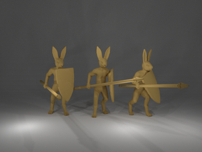 tavşan mızrak Kalkan minyatür hayvanlar hayvan dnd fantezi krallar Savaşı kow rpg masa üstü 3d print model - Mito3D