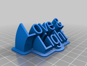 sweeping text - love & light signs logos 3d print model - Mito3D