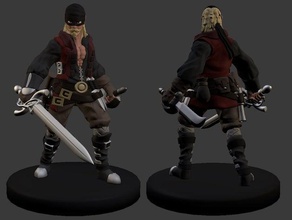 dread pirate bob miniature toy & game accessories 3dprintable dungeons dragons fantasy princess bride rogue tabletop 3d print model - Mito3D
