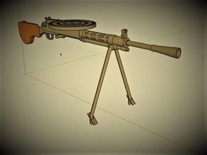 dp-27 degtyaryov machine gun - scale 1 4 scans & replicas machinegun 3d print model - Mito3D