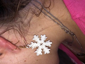 snowflake earrings 3d fashion children christmas earring idealab kids pendant pendants snow flake winter xmas 3d print model - Mito3D