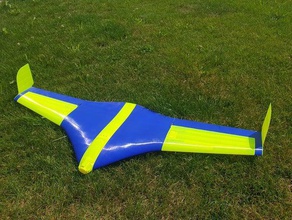 flying wing buratinu - large parts r c vehicles airplane rc 3d print model - Mito3D